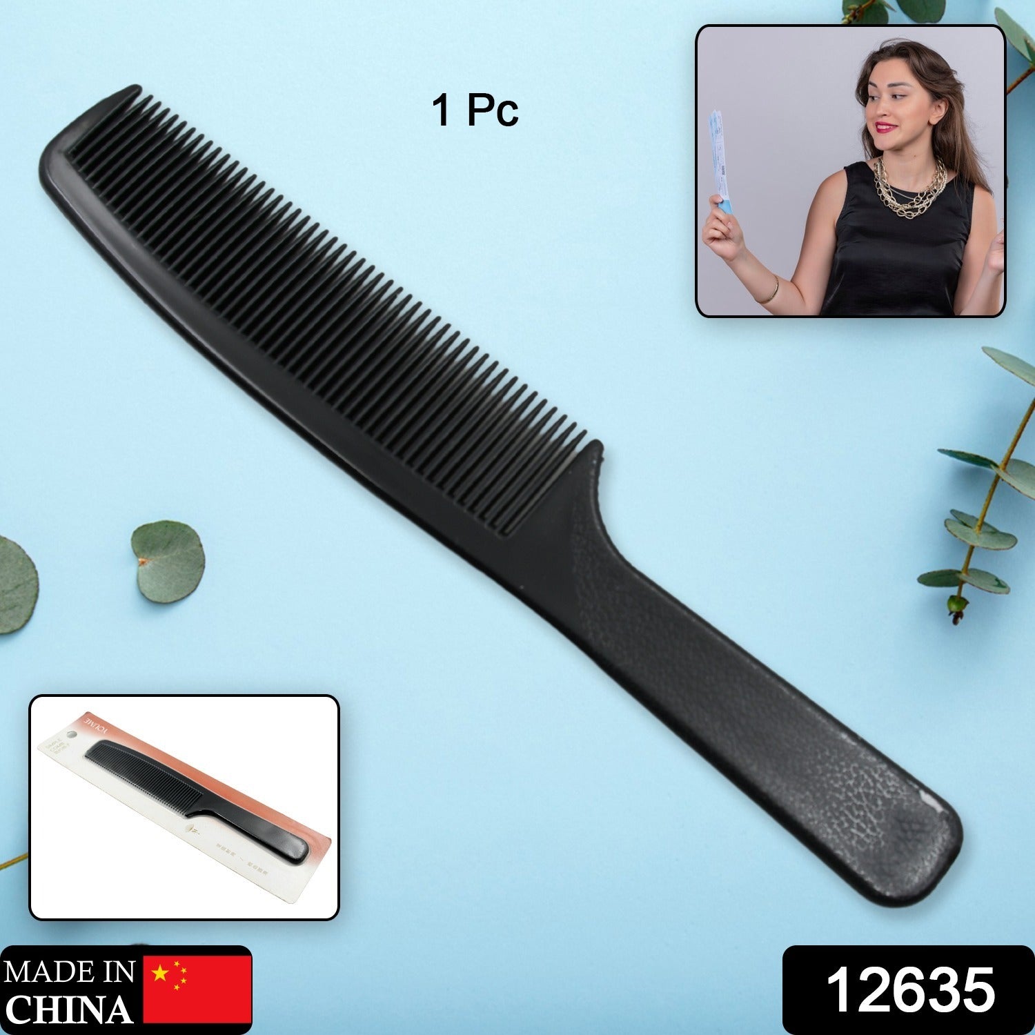 12635 Barber Comb, Lightweight Plastic Comfortable Hair Comb Durable for Bathroom for Salon, Hair Comb Beauty Tool Use For Men & Women (1 Pc) 12635 Barber Comb, Lightweight Plastic Comfortable Hair Comb Durable for Bathroom for Salon, Hair Comb Beauty Tool Use For Men & Women (1 Pc)
